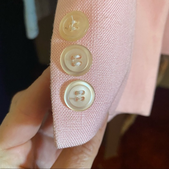 NWOT vintage Peabody House Linen Blazer, Pink - Picture 14 of 16